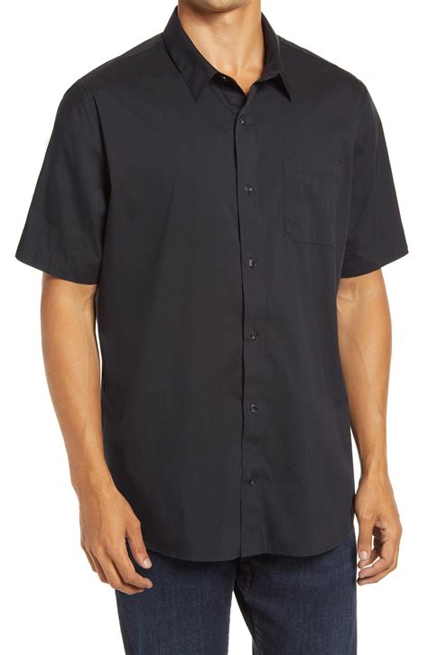 Travis Mathew Cotton Look Out Slim Fit Solid Short Sleeve Button Up