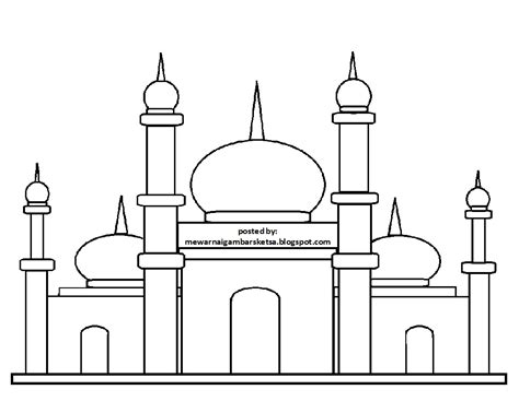 34 Gambar Mewarnai Masjid Dan Pemandangan Terlengkap Gudang Gambar
