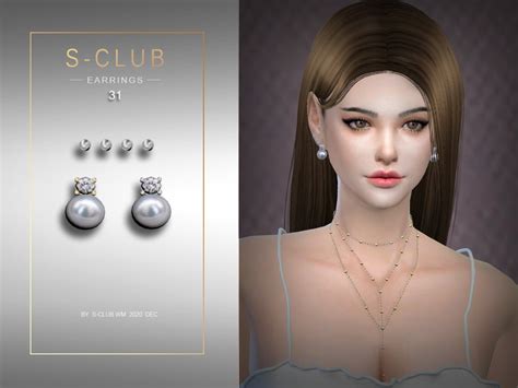 S Club Ts4 Wm Earrings 202031 Hand Catenary Club Earrings Sims 4