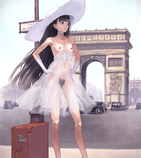 Yuzawa Karasuma Sachiko Original 1girl Arc De Triomphe Breastless Clothes Car Choker