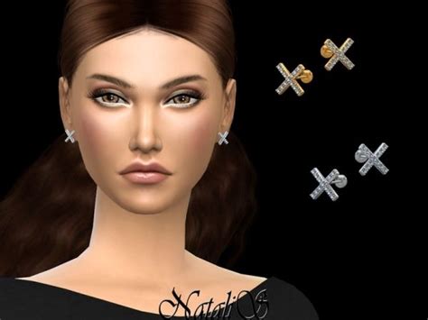 Natalisx Shaped Stud Earrings The Sims 4 Download Simsdomination