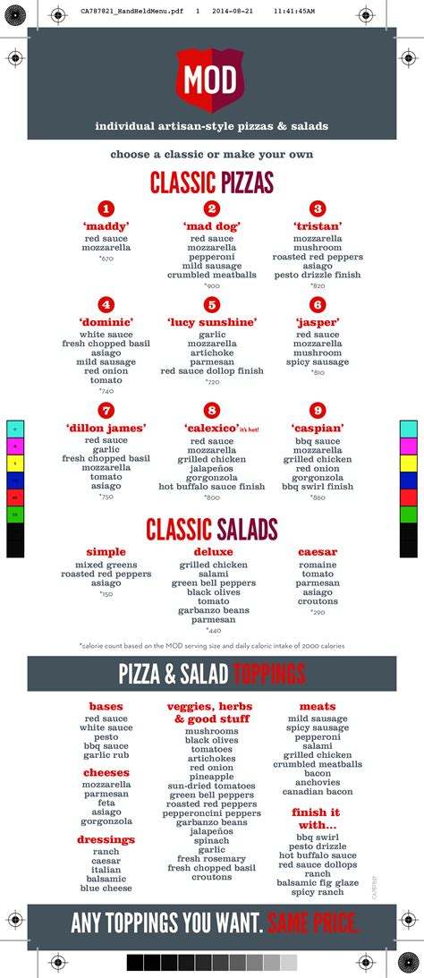 (in other words, you're already so close to something great). MOD Pizza Menu, Menu for MOD Pizza, Newbury Park, Ventura ...