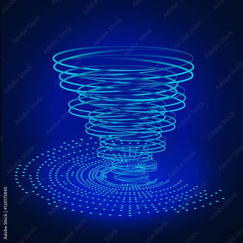 Blue Neon Abstract Background Circles Of Glowing Pixels Hurricane