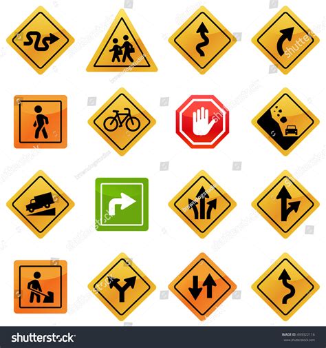 Traffic Signs Icons Stock Vector Royalty Free 493322116