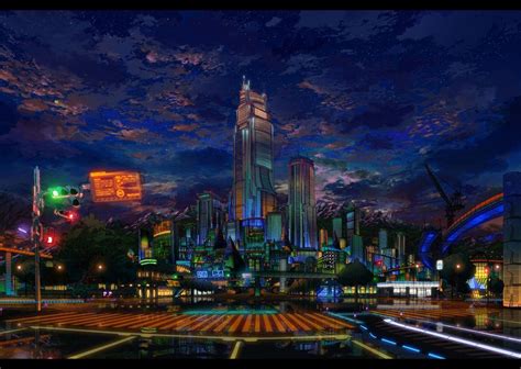 Anime City Wallpapers Wallpaper Cave