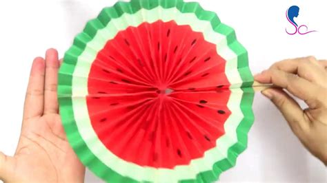 Paper Craft For Kids Summer Vacation Paper Fan Making Watermelon