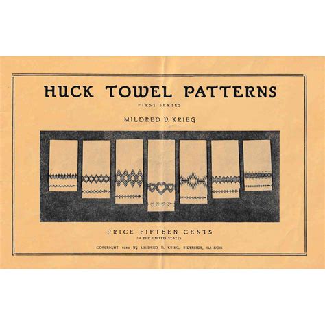 1936 Huck Towel Patterns First Series Vintage Huck Weaving Towel