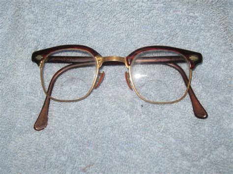 Vintage 1940 1950 Horn Rimmed Glasses Brown Tortoise And Gold Etsy Horn Rimmed Glasses