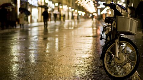 Best Desktop Wallpaper Of Night City Rain Image Of Bike