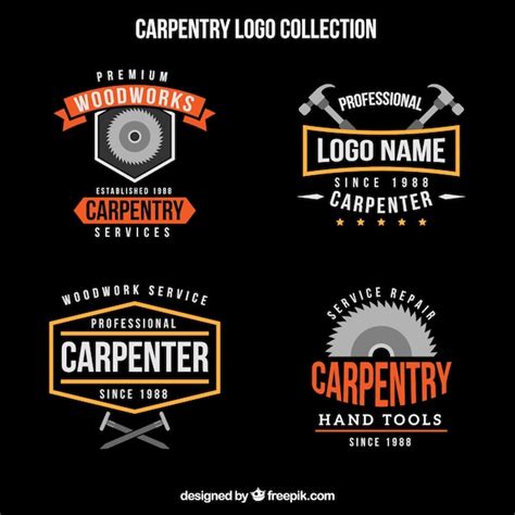 Logo Collection Of Vintage Woodworking Free Vector