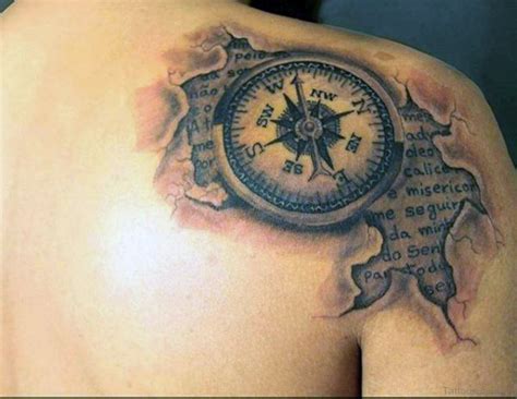 Amazing Compass Tattoos On Shoulder
