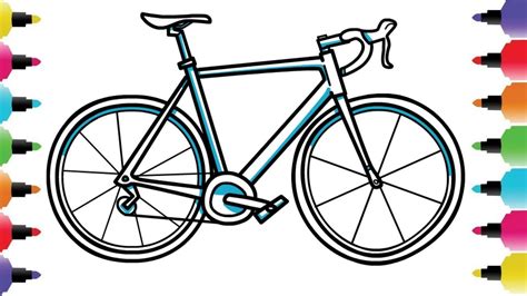 How To Draw A Bicycle Bike Easy Drawing Tutorial For Kids Youtube