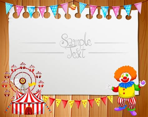 Border Design With Clown And Circus 614294 Vector Art At Vecteezy
