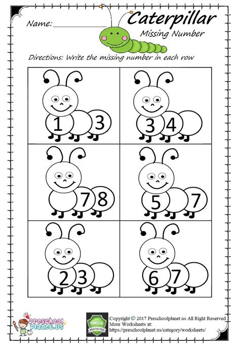 Fill In The Missing Numbers Worksheets For Kindergarten