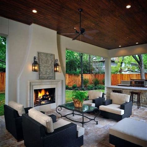 Outdoor Fireplace Under Covered Patio Fireplace Guide By Linda
