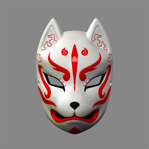 Japanese Fox Mask Demon Kitsune Helmet Print Ready 3d Model By