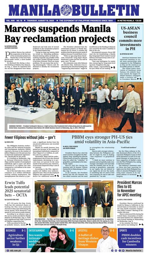 Manila Bulletin August 10 2023 Newspaper Get Your Digital Subscription