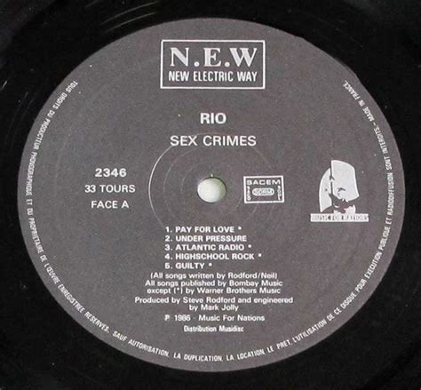Rio Sex Crimes New Heavy Metal Nwobhm Nudity 12 Lp Vinyl Album