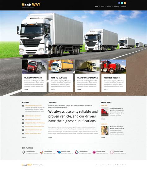 Trucking Company Website Template Database