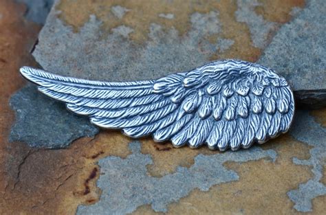 1 Antique Silver Left Angel Wing 15mm X By Lindenavenuedesigns