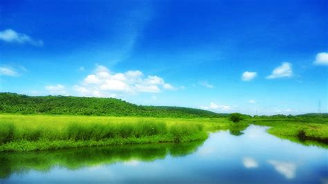 Green Field With Blue Sky Scenery Hd Wallpapers Preview