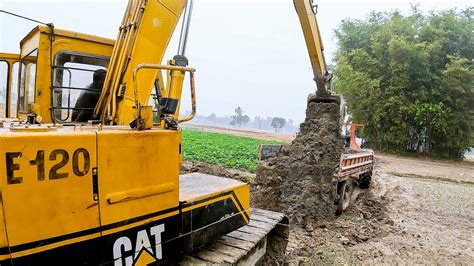 Caterpillar Cat 120 Excavator Working In Field Jcb Working Video