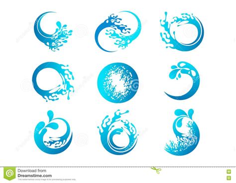 Photo About Splash Logo Wave Symbol And Water Concept Design In A Set