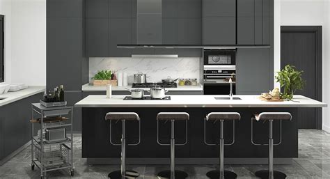 Black cabinets add drama to a kitchen, they can modernize a dated space, and they complement nearly every design style you can dream of. OPPEIN Kitchen in africa » Modern Black Lacquer Kitchen ...