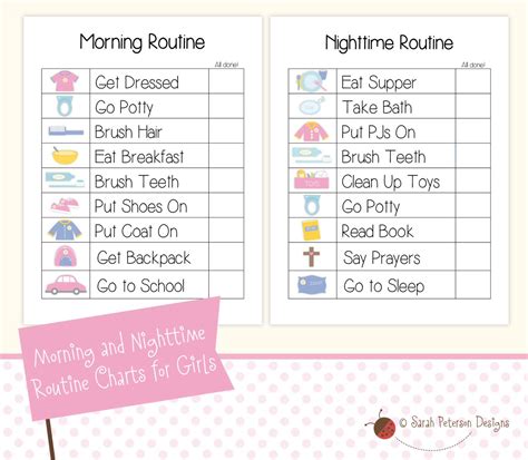 Morning And Evening Routine Template Morning Walls