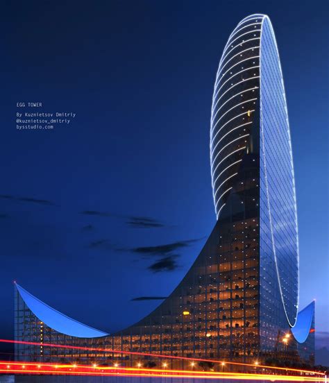 Egg Tower Qatardoha Architect Kuznietsov Dmitriy Visualization