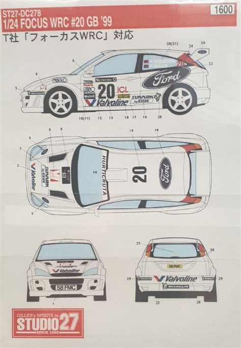 Studio 27 Decal Set Ford Focus Wrc 1999 Rally Great Britain Petter