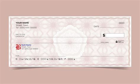 Cheque Em Branco Cheque De Banco Design Elegante Fundo Guilloche