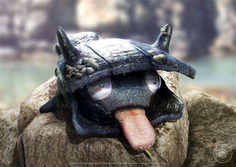 An Animal Wearing A Helmet With Its Tongue Sticking Out From Its Mouth