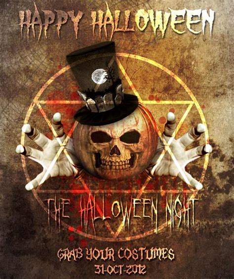 halloween poster ticket wallpaper psd downloads