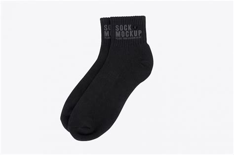 Premium Psd Blank Black Socks Mockup