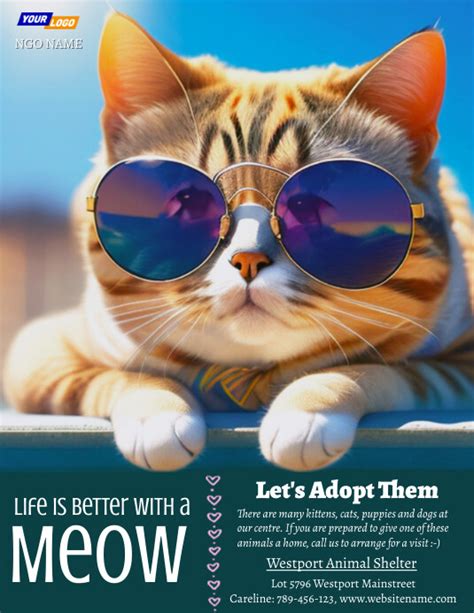 Copy Of Creative Cat Adoption Poster Postermywall