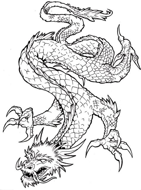 Chinese Dragon Outline Dragon Tattoo Outline Dragon Tattoo Flash