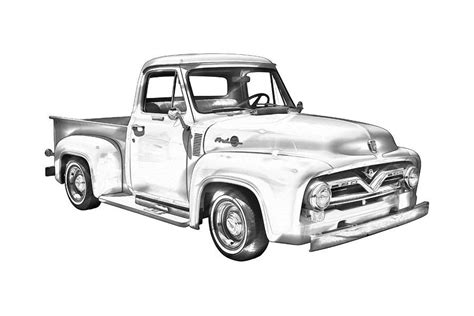 1955 F100 Ford Pickup Truck Illustration By Keith Webber Jr In 2022