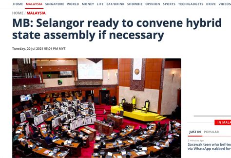 Malay Mail Selangor Ready To Convene Hybrid State Assembly If