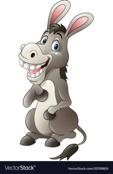 A Cartoon Donkey Sitting And Smiling