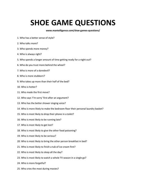 Shoe Game S In 2023 Shoe Game Questions Couples Wedding Shower Games Shoe Game Wedding
