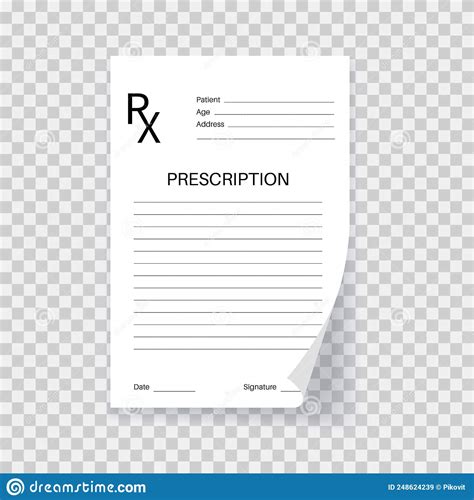 Rx Form Template Stock Vector Illustration Of Medication 248624239