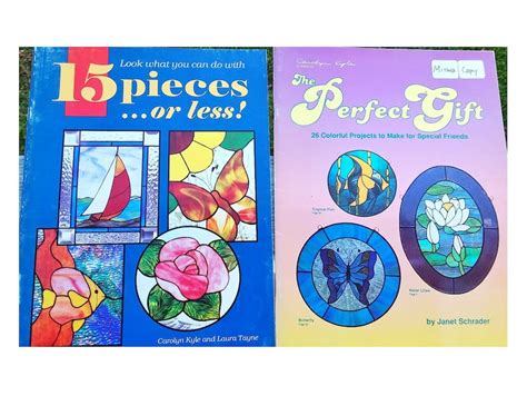 Stained Glass Pattern Books Vintage 2 Used In Fair To Good Etsy