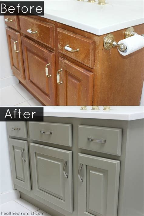 Basics of painting bathroom cabinets. How to Refinish a Bathroom Vanity Naturally, No VOCs ...