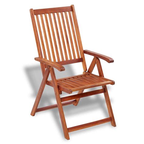 Vidaxl 2x Solid Acacia Wood Folding Garden Chairs Brown Terrace Dining