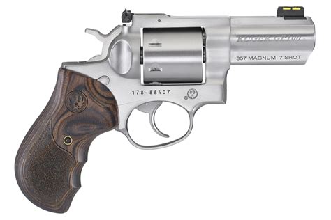 Ruger Gp100 Standard 357 Magnum 7 Shot Revolver With Checkered Hardwood Grips Sportsmans