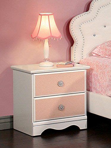 Sandberg Furniture Sabrina 2 Drawer Nightstand Polar Whitepink Furniture Pink Furniture