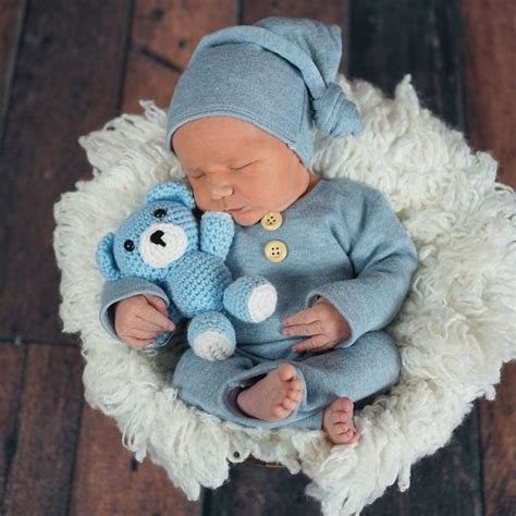 Photo Outfit Baby Boy Newborn Photo Shoot Romper And Hat Etsy In 2020
