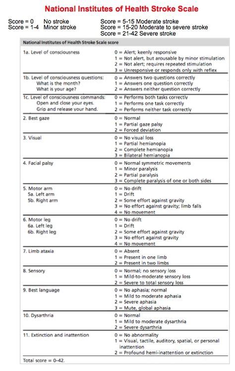 Image Result For Nihss Stroke Scale Pdf Nih Stroke Scale