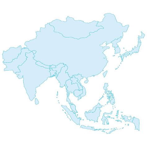 Political Outline Map Of Asia Continent Royalty Free Vector The Best